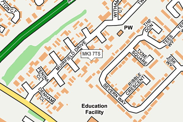 MK3 7TS map - OS OpenMap – Local (Ordnance Survey)