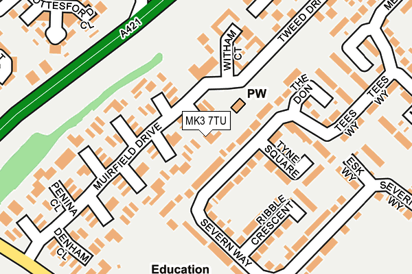 MK3 7TU map - OS OpenMap – Local (Ordnance Survey)