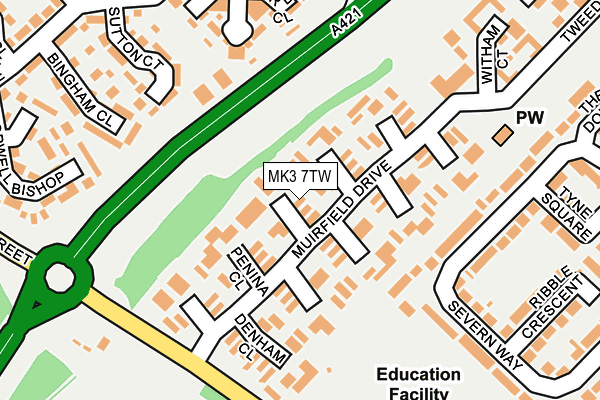 MK3 7TW map - OS OpenMap – Local (Ordnance Survey)