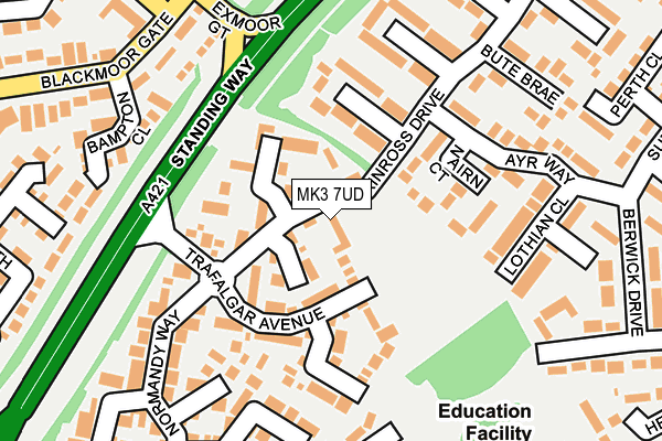 MK3 7UD map - OS OpenMap – Local (Ordnance Survey)