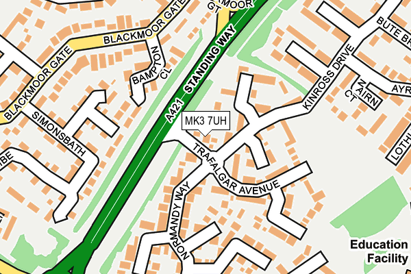 MK3 7UH map - OS OpenMap – Local (Ordnance Survey)