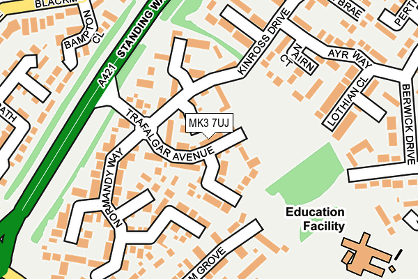 MK3 7UJ map - OS OpenMap – Local (Ordnance Survey)