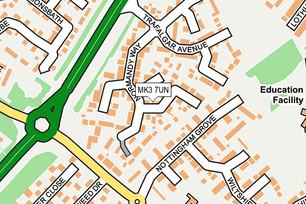 MK3 7UN map - OS OpenMap – Local (Ordnance Survey)