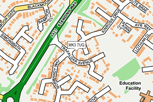 MK3 7UQ map - OS OpenMap – Local (Ordnance Survey)