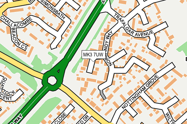 MK3 7UW map - OS OpenMap – Local (Ordnance Survey)