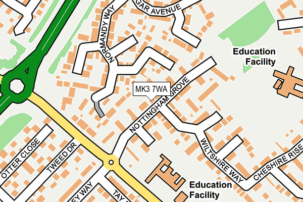 MK3 7WA map - OS OpenMap – Local (Ordnance Survey)