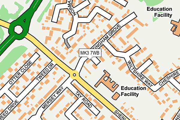 MK3 7WB map - OS OpenMap – Local (Ordnance Survey)
