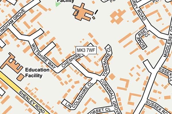 MK3 7WF map - OS OpenMap – Local (Ordnance Survey)