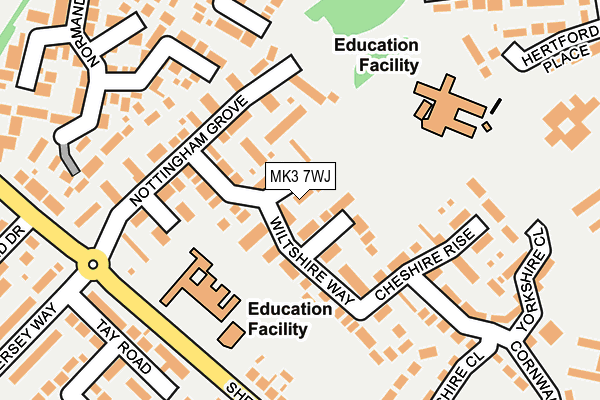 MK3 7WJ map - OS OpenMap – Local (Ordnance Survey)