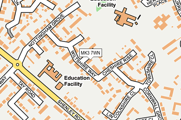MK3 7WN map - OS OpenMap – Local (Ordnance Survey)