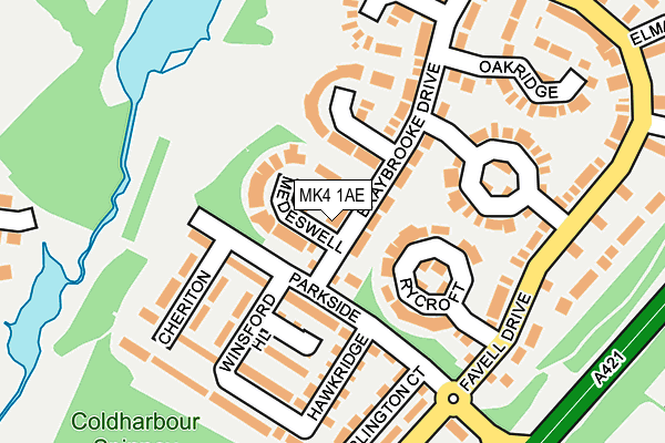 MK4 1AE map - OS OpenMap – Local (Ordnance Survey)