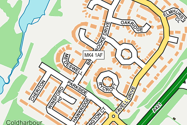 MK4 1AF map - OS OpenMap – Local (Ordnance Survey)