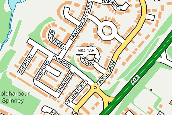 MK4 1AH map - OS OpenMap – Local (Ordnance Survey)