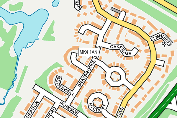 MK4 1AN map - OS OpenMap – Local (Ordnance Survey)