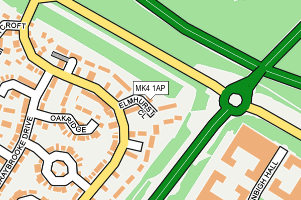MK4 1AP map - OS OpenMap – Local (Ordnance Survey)