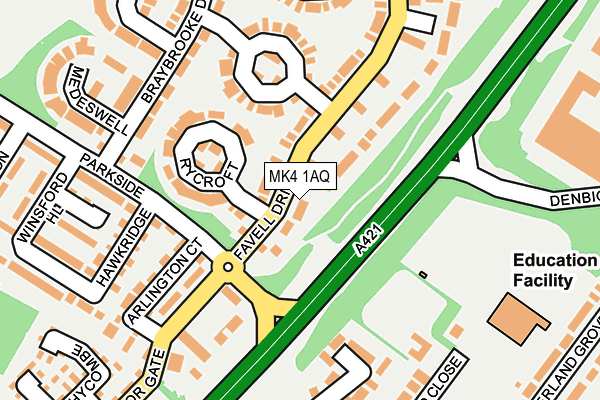 MK4 1AQ map - OS OpenMap – Local (Ordnance Survey)