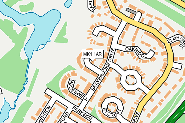 MK4 1AR map - OS OpenMap – Local (Ordnance Survey)