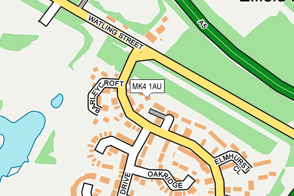 MK4 1AU map - OS OpenMap – Local (Ordnance Survey)