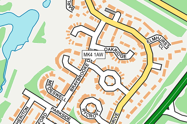 MK4 1AW map - OS OpenMap – Local (Ordnance Survey)