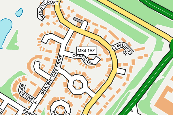 MK4 1AZ map - OS OpenMap – Local (Ordnance Survey)