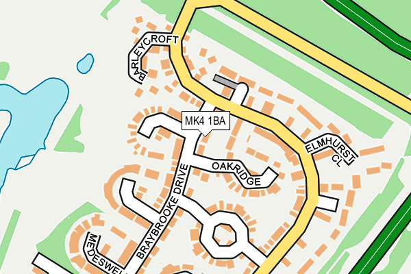 MK4 1BA map - OS OpenMap – Local (Ordnance Survey)