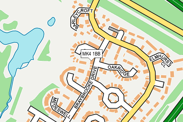 MK4 1BB map - OS OpenMap – Local (Ordnance Survey)