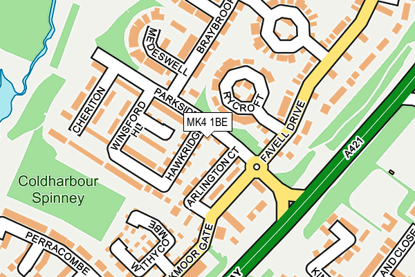 MK4 1BE map - OS OpenMap – Local (Ordnance Survey)