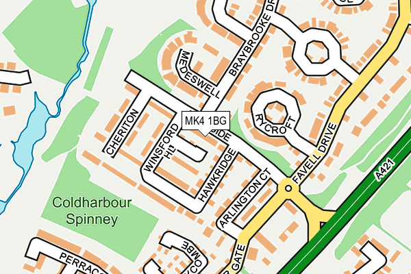 MK4 1BG map - OS OpenMap – Local (Ordnance Survey)