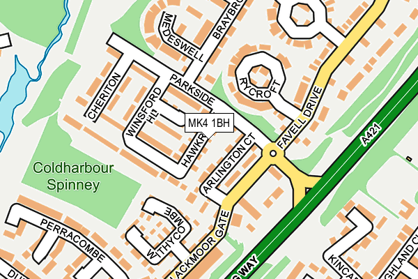 MK4 1BH map - OS OpenMap – Local (Ordnance Survey)