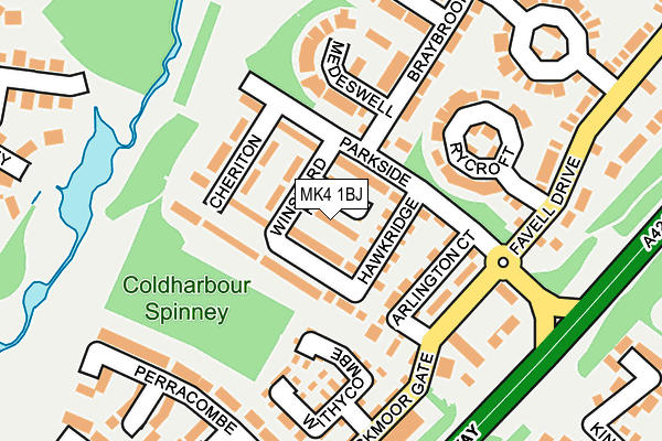 MK4 1BJ map - OS OpenMap – Local (Ordnance Survey)