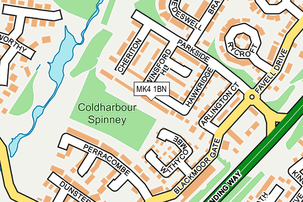 MK4 1BN map - OS OpenMap – Local (Ordnance Survey)