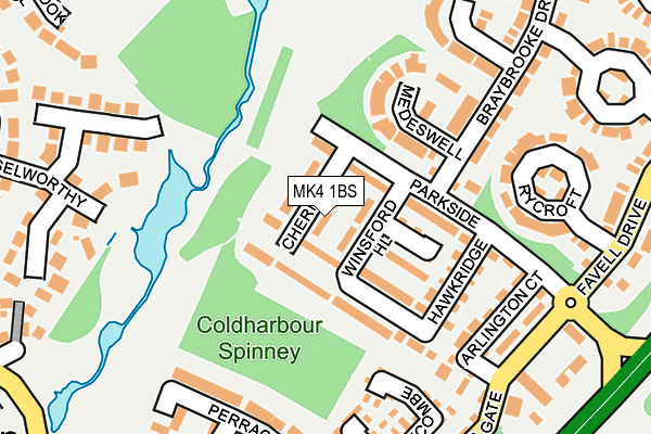 MK4 1BS map - OS OpenMap – Local (Ordnance Survey)