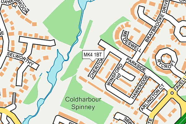 MK4 1BT map - OS OpenMap – Local (Ordnance Survey)