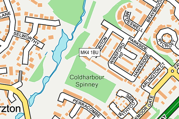 MK4 1BU map - OS OpenMap – Local (Ordnance Survey)