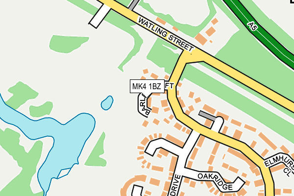 MK4 1BZ map - OS OpenMap – Local (Ordnance Survey)