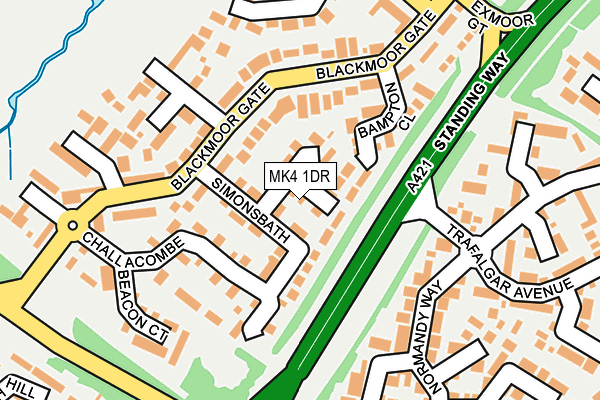 MK4 1DR map - OS OpenMap – Local (Ordnance Survey)