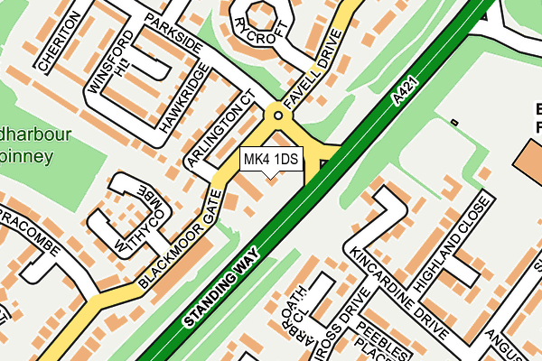 MK4 1DS map - OS OpenMap – Local (Ordnance Survey)