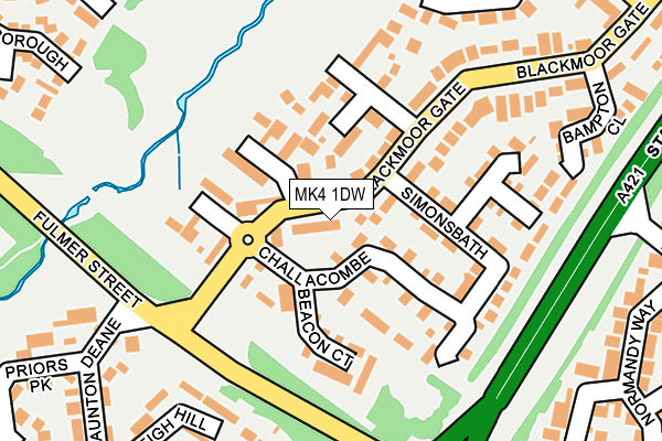 MK4 1DW map - OS OpenMap – Local (Ordnance Survey)