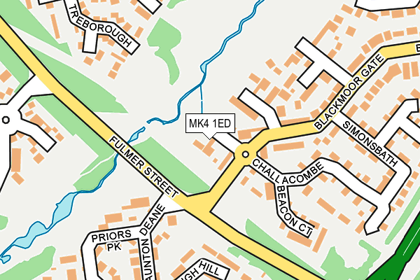 MK4 1ED map - OS OpenMap – Local (Ordnance Survey)