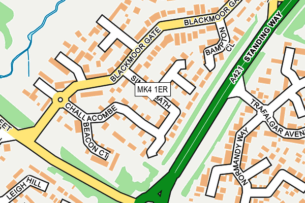 MK4 1ER map - OS OpenMap – Local (Ordnance Survey)