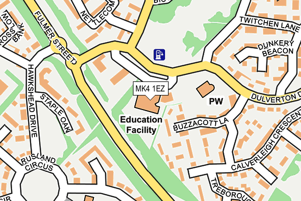 MK4 1EZ map - OS OpenMap – Local (Ordnance Survey)