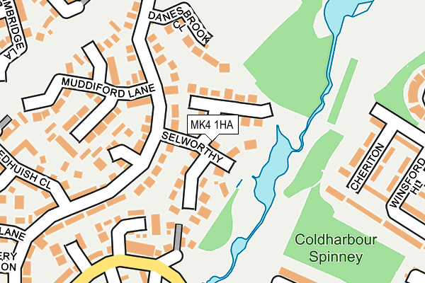 MK4 1HA map - OS OpenMap – Local (Ordnance Survey)