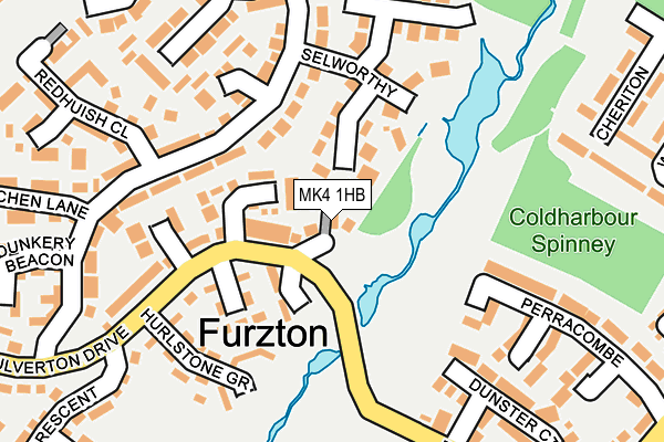 MK4 1HB map - OS OpenMap – Local (Ordnance Survey)