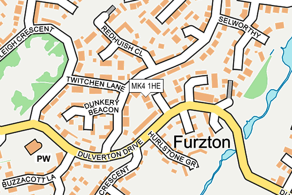 MK4 1HE map - OS OpenMap – Local (Ordnance Survey)