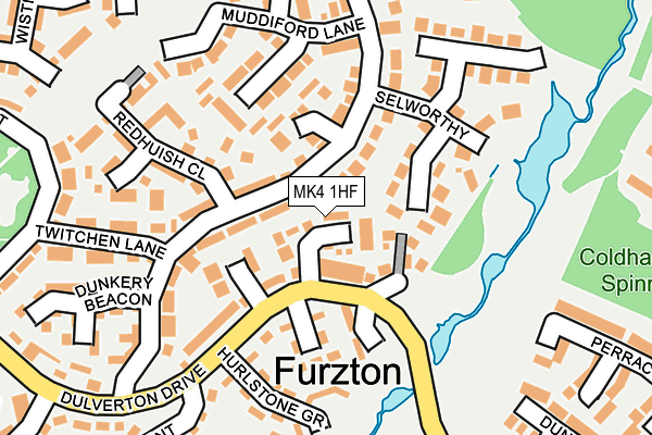 MK4 1HF map - OS OpenMap – Local (Ordnance Survey)