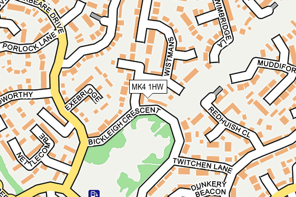 MK4 1HW map - OS OpenMap – Local (Ordnance Survey)