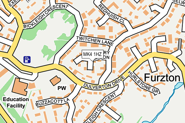 MK4 1HZ map - OS OpenMap – Local (Ordnance Survey)