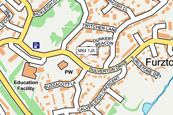 MK4 1JA map - OS OpenMap – Local (Ordnance Survey)