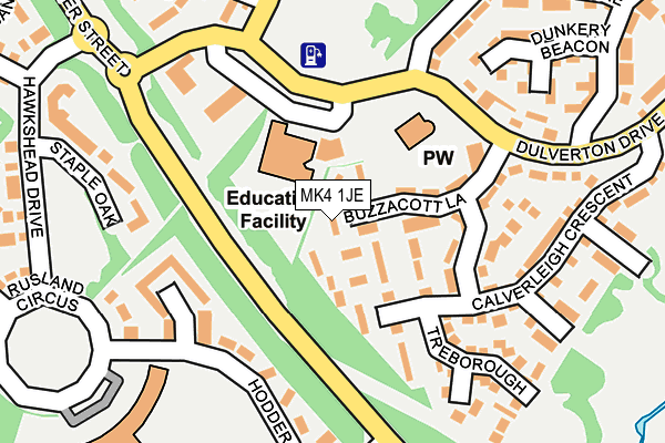 MK4 1JE map - OS OpenMap – Local (Ordnance Survey)