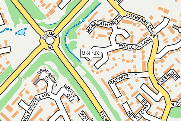 MK4 1JX map - OS OpenMap – Local (Ordnance Survey)